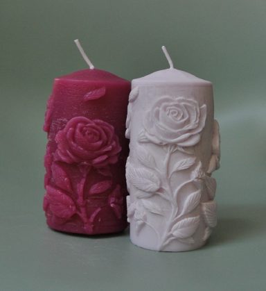 Kaars roos lang € 3,50