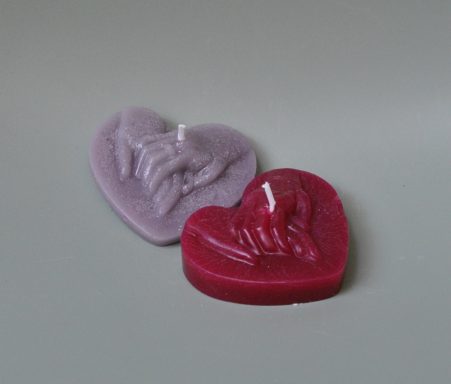 Kaars handen hart €2,00